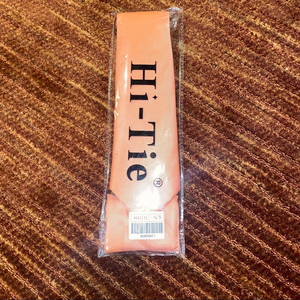 Men  silk tie coral